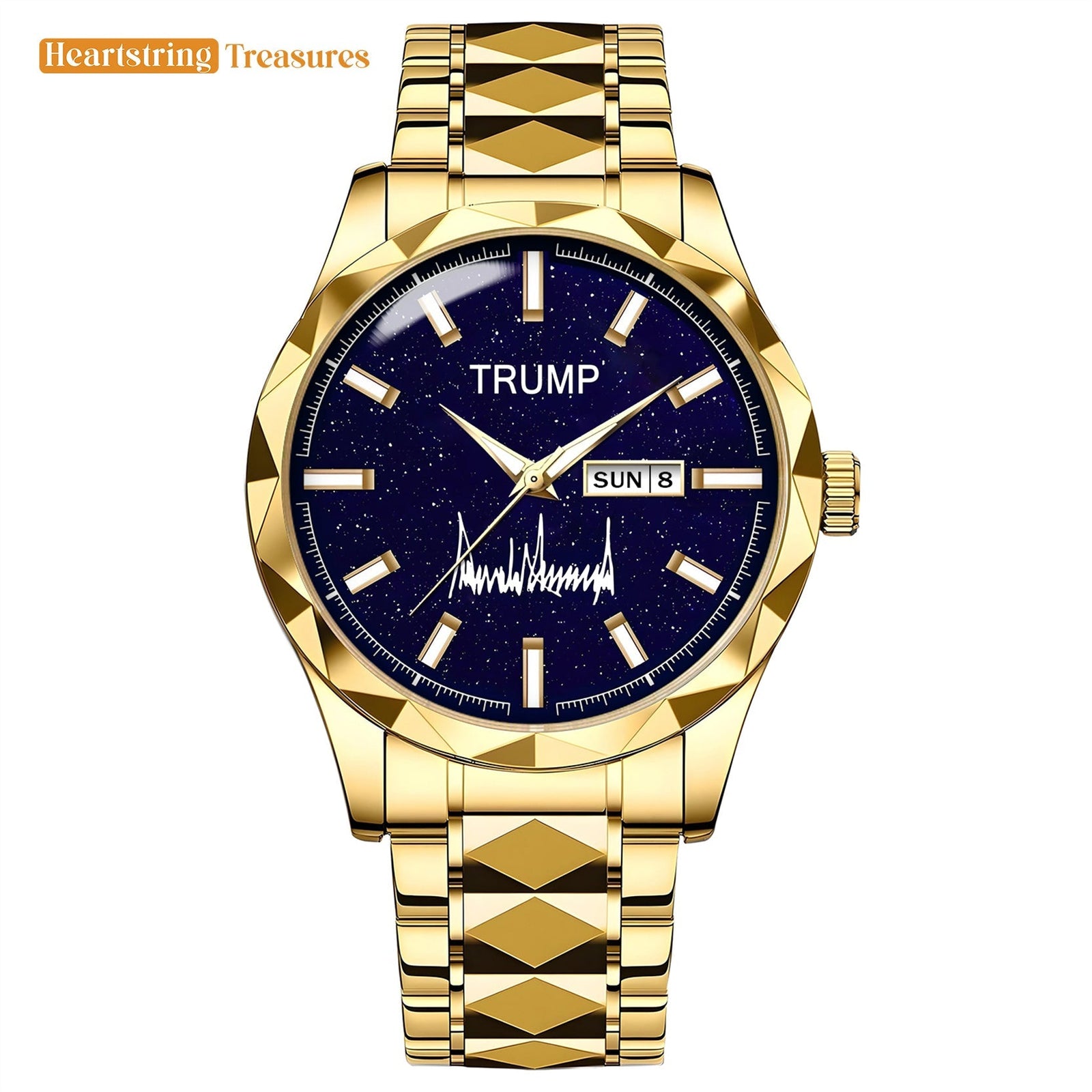 TRUMP Watch 2025 Luxury Gold – Galaxy Blue Dial – Gold Watch for Men