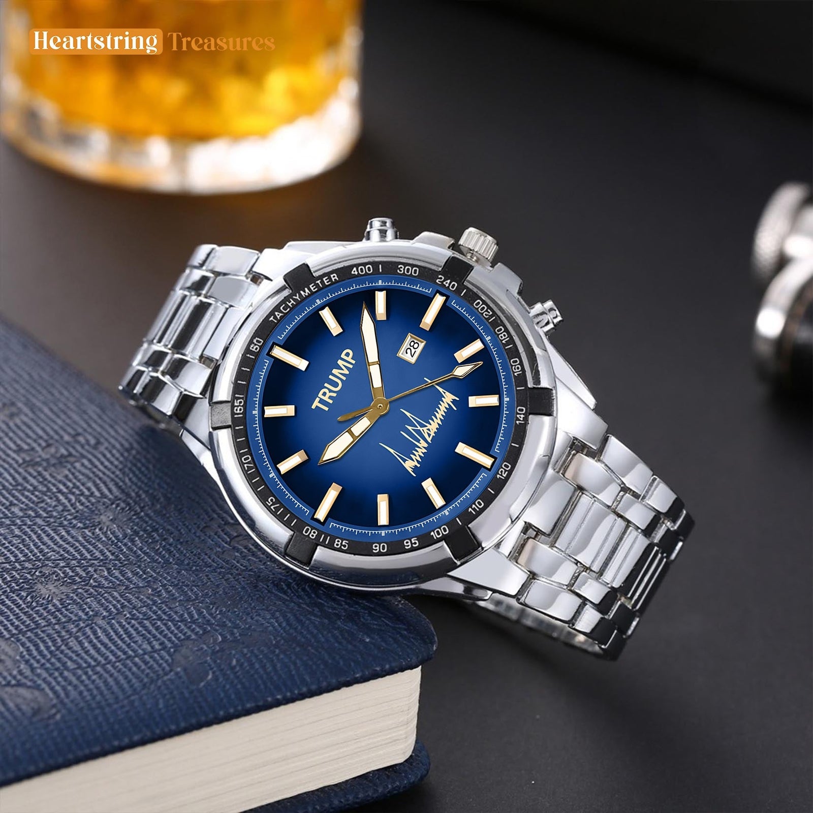 TRUMP Watch 2025 Luxury Gold – Royal Cosmic Blue Dial – Gold Watch for Men