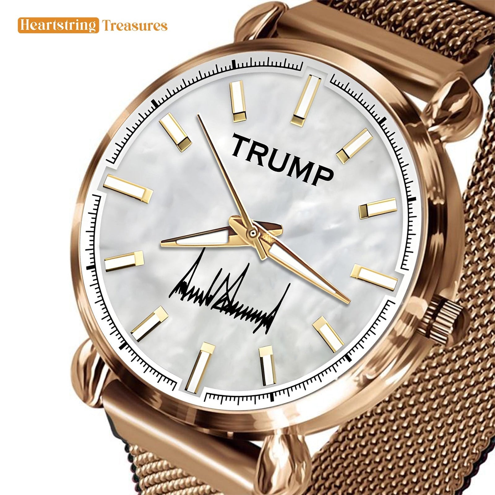 TRUMP Watch 2025 Luxury Gold - Pearl White Dial - Gift Watch for Women