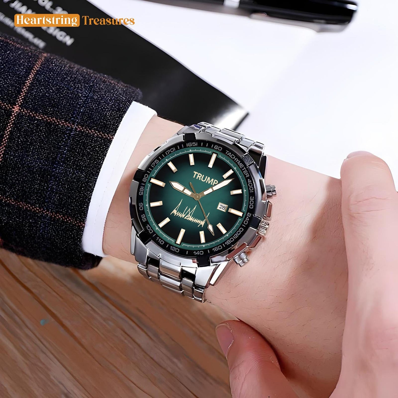 TRUMP Watch 2025 - Emerald Steel - Gift Watch for Fans