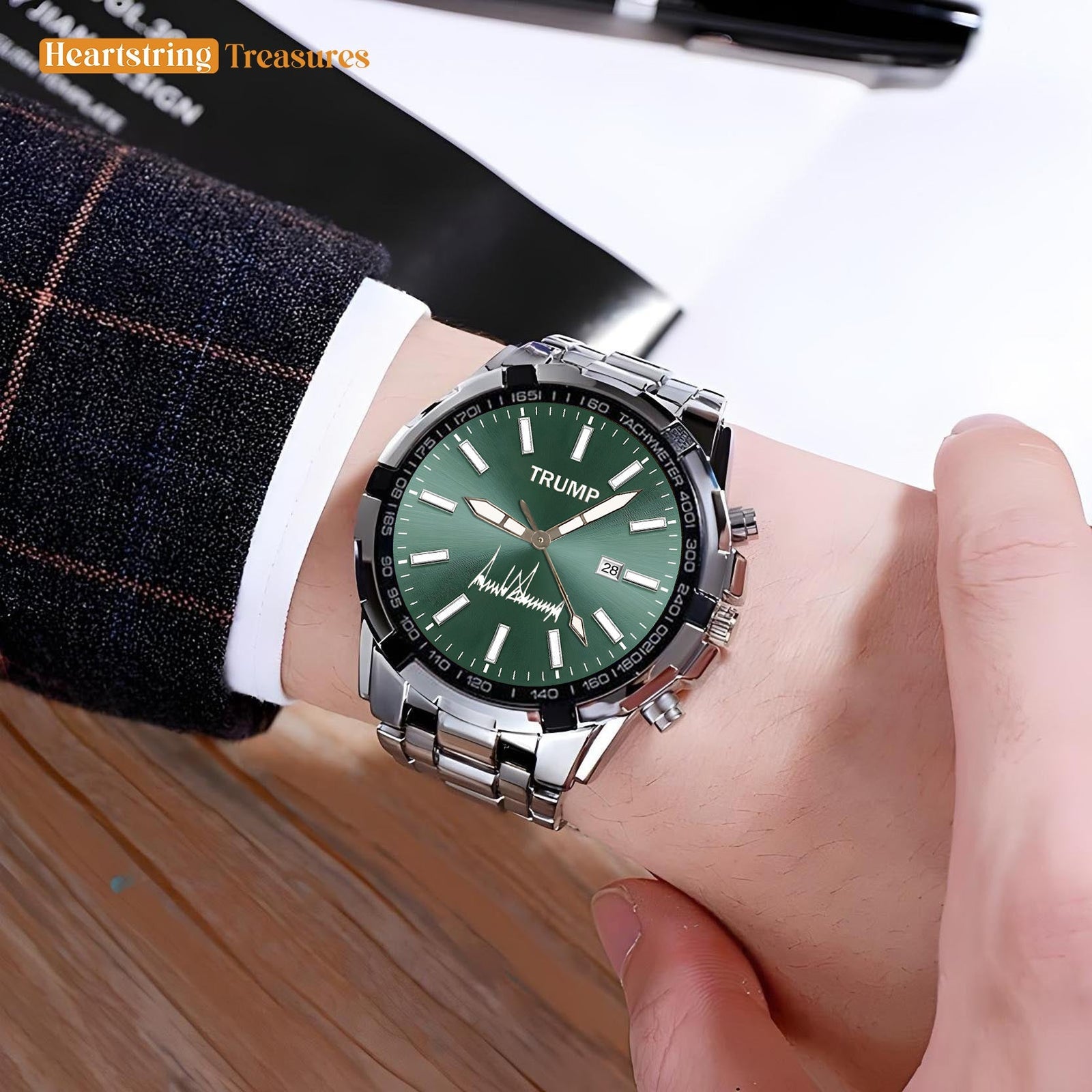 TRUMP Watch 2025 - Emerald Glow Dial - Gift Watch for Fans