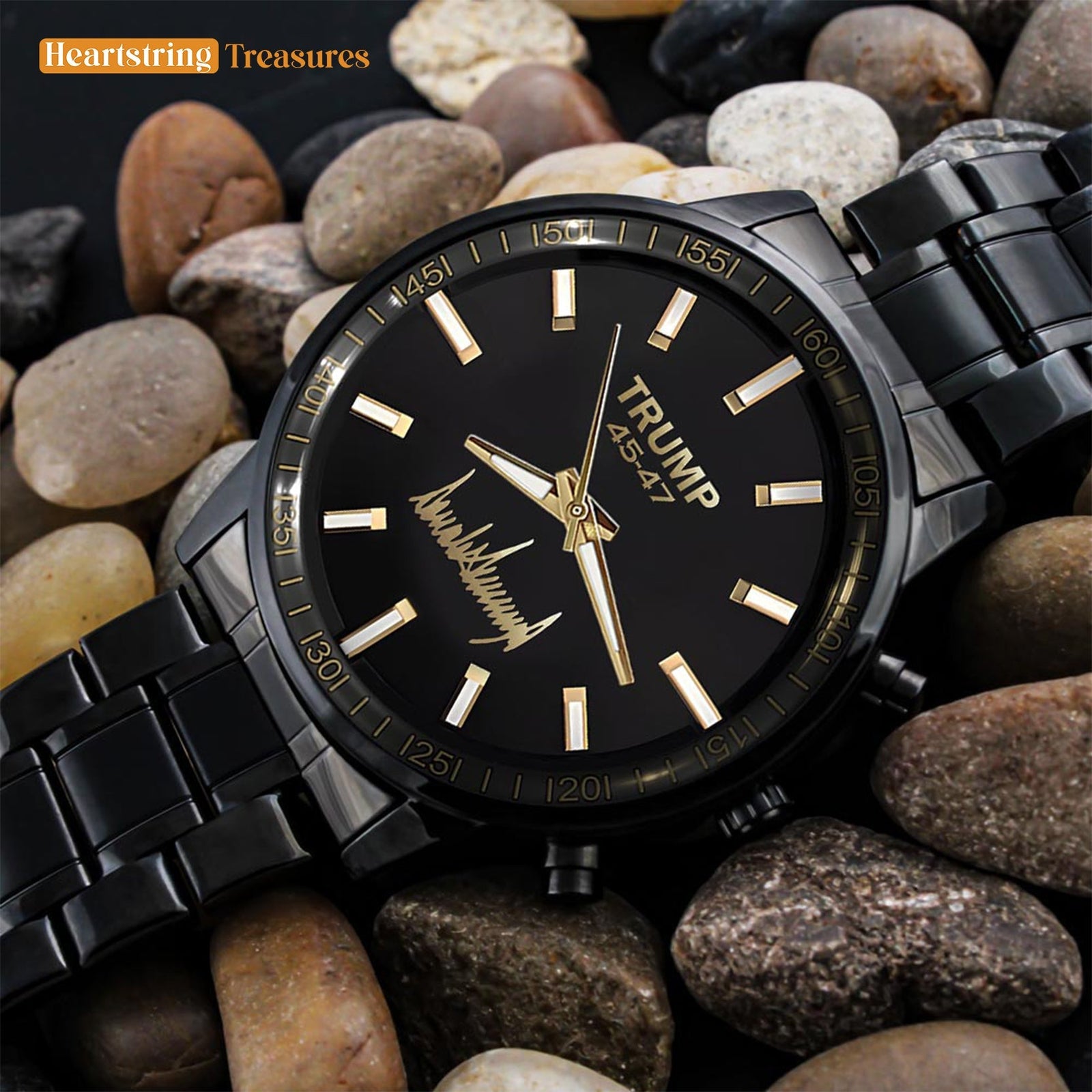 TRUMP Watch 45-47 Stainless steel - Obsidian Black Dial - Gift Watch for Fans