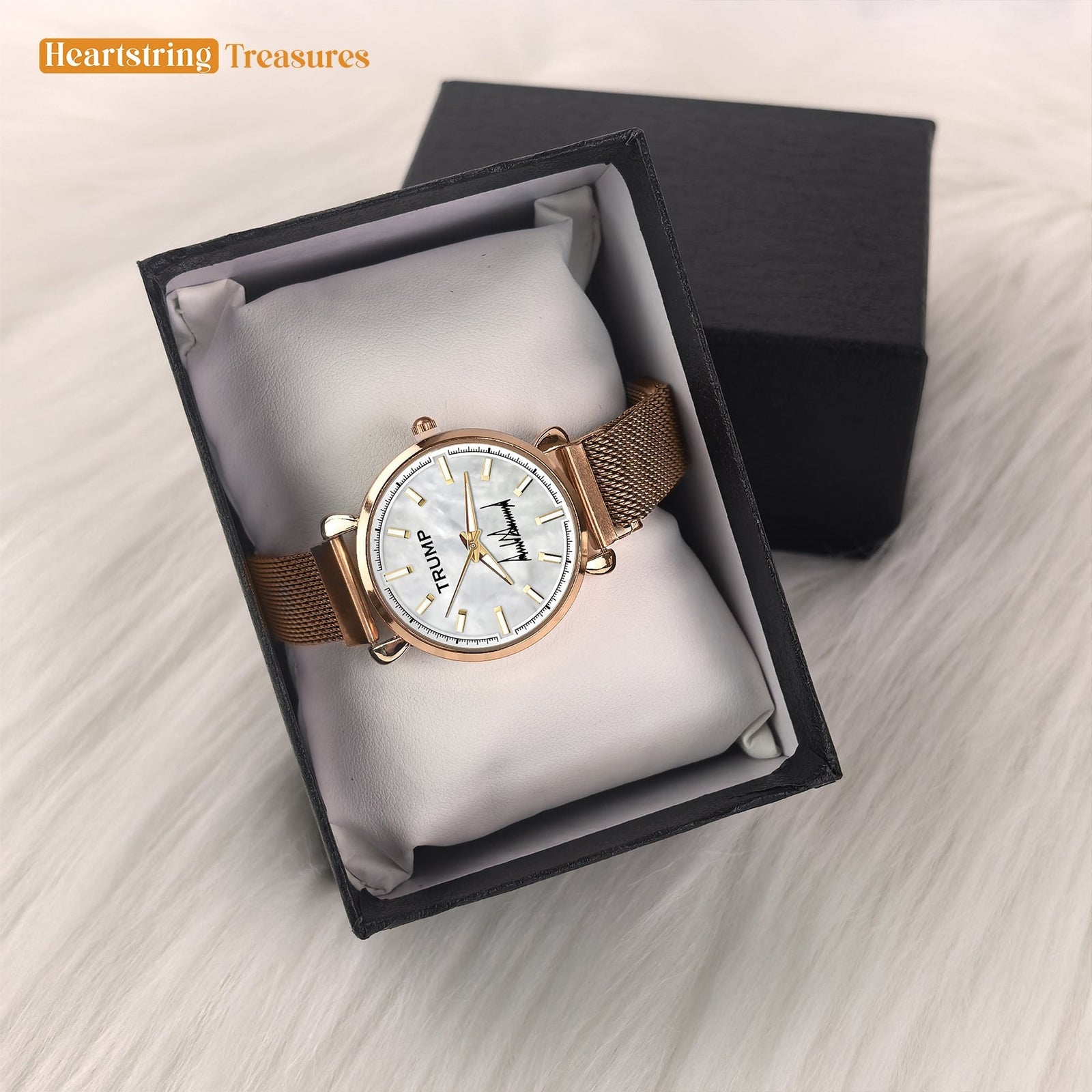 TRUMP Watch 2025 Luxury Gold - Pearl White Dial - Gift Watch for Women
