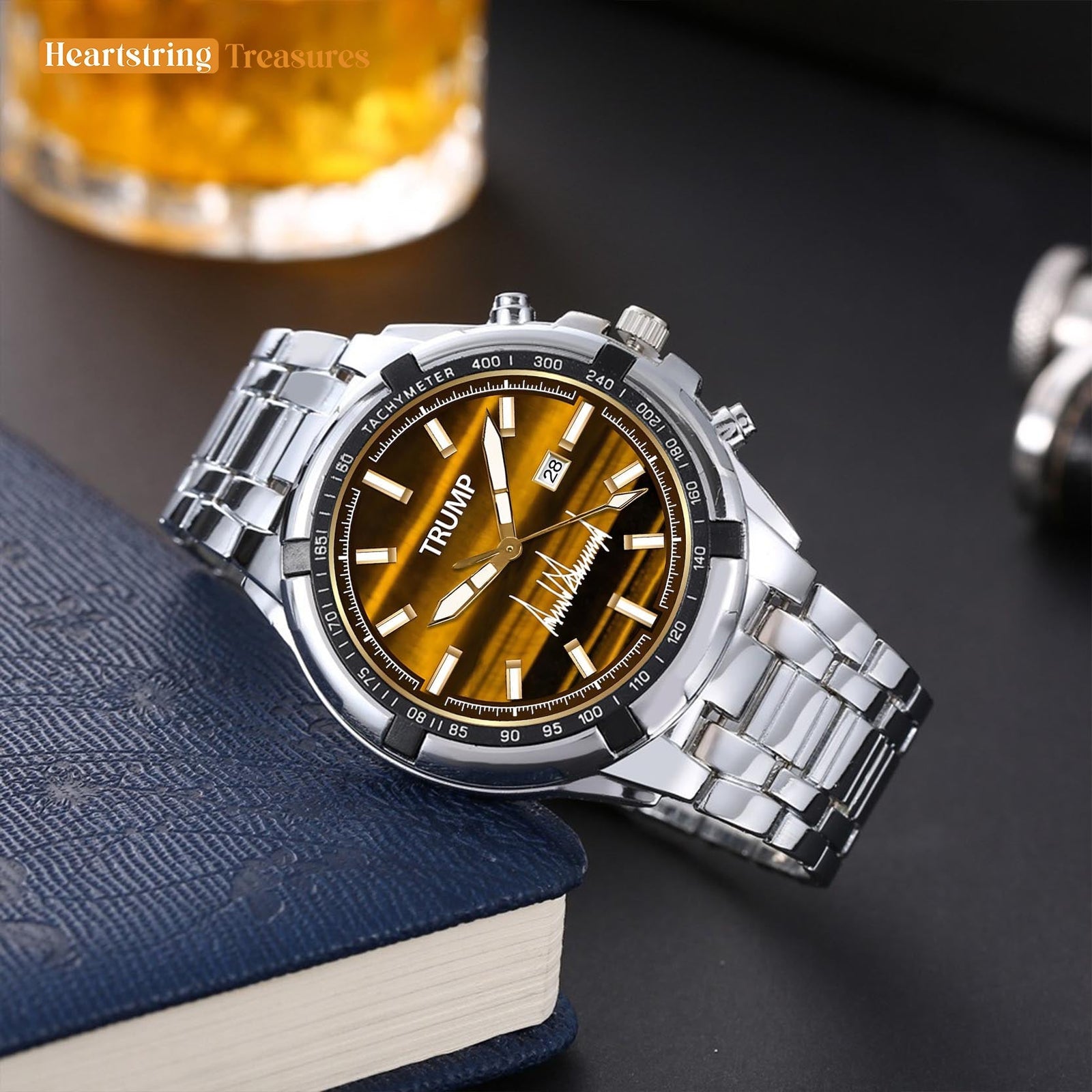 TRUMP Watch 2025 - Brown Timber Dial - Gift Watch for Fans