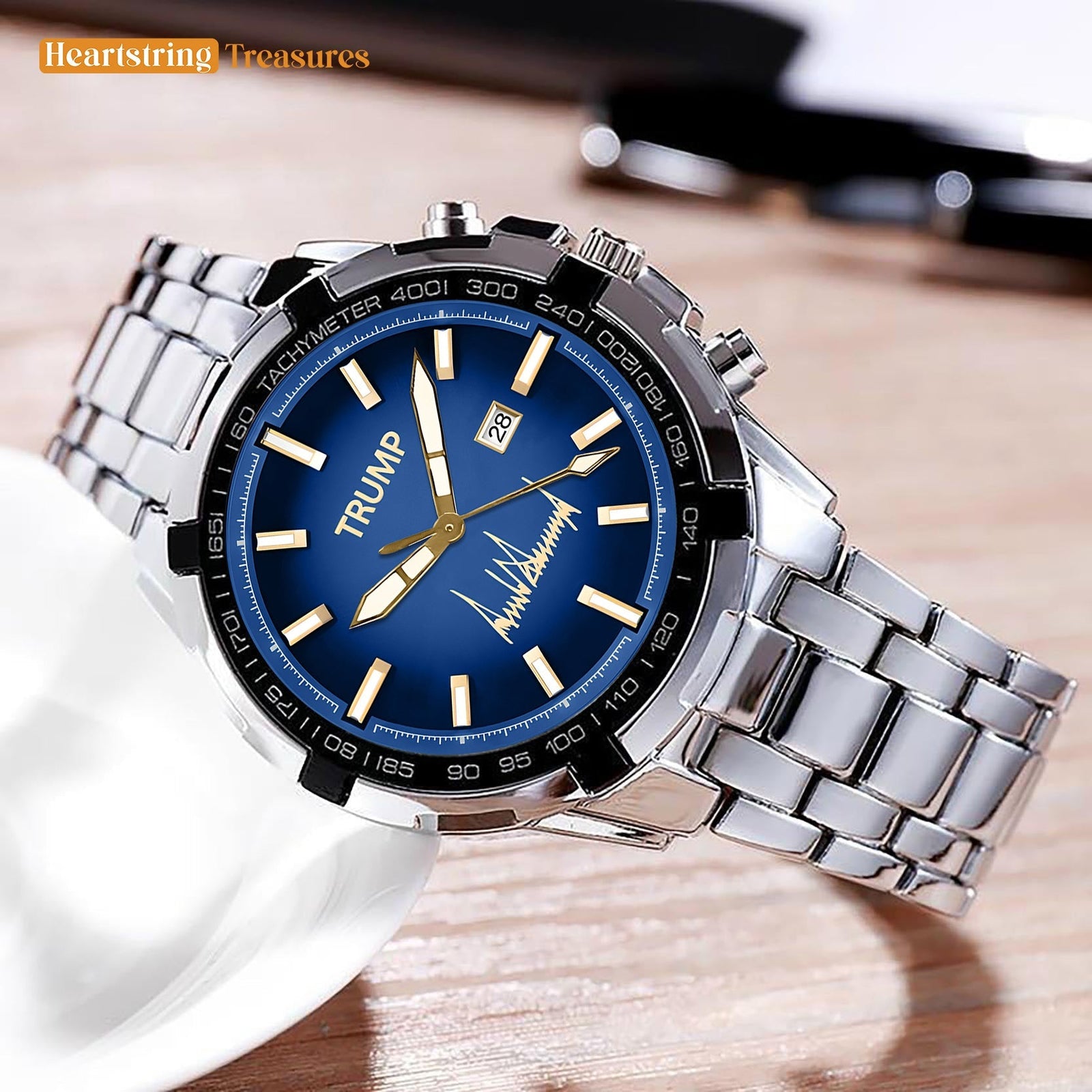 TRUMP Watch 2025 Luxury Gold – Royal Cosmic Blue Dial – Gold Watch for Men