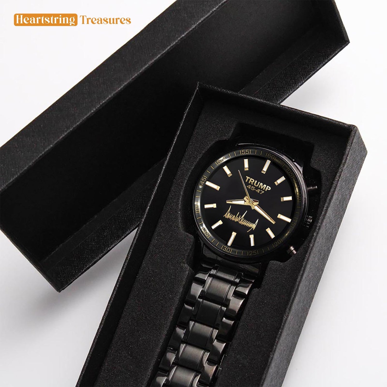 TRUMP Watch 45-47 Stainless steel - Obsidian Black Dial - Gift Watch for Fans