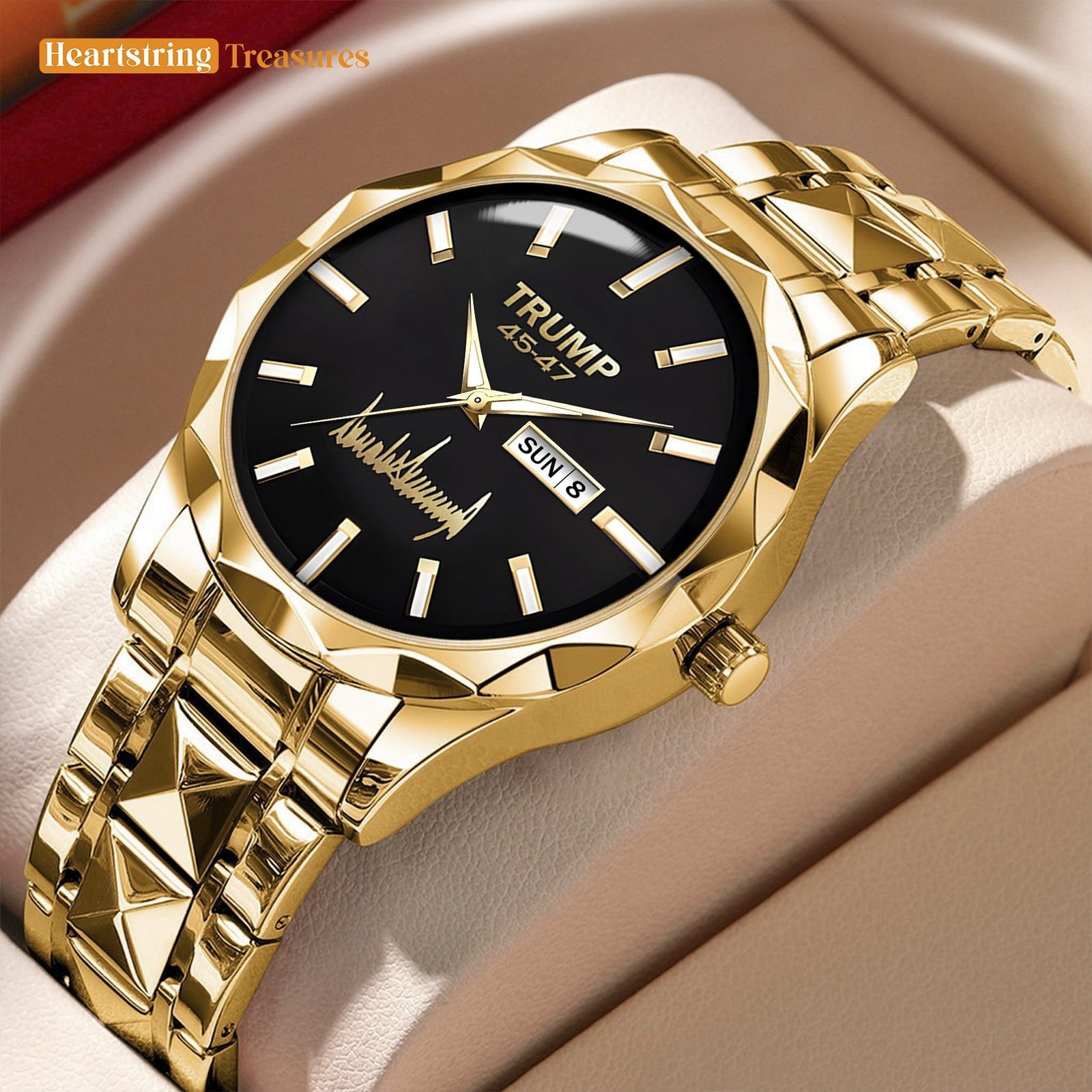 TRUMP Watch 45 - 47 Luxury Gold – Onyx Black Dial – Gold Watch for Men
