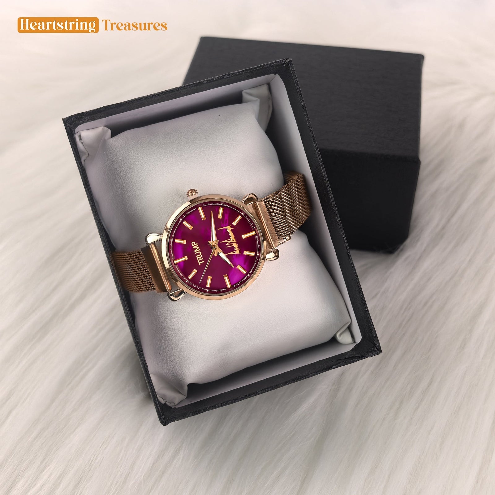 TRUMP Watch 2025 Luxury Gold – Galaxy Purple Dial – Gold Watch for Women