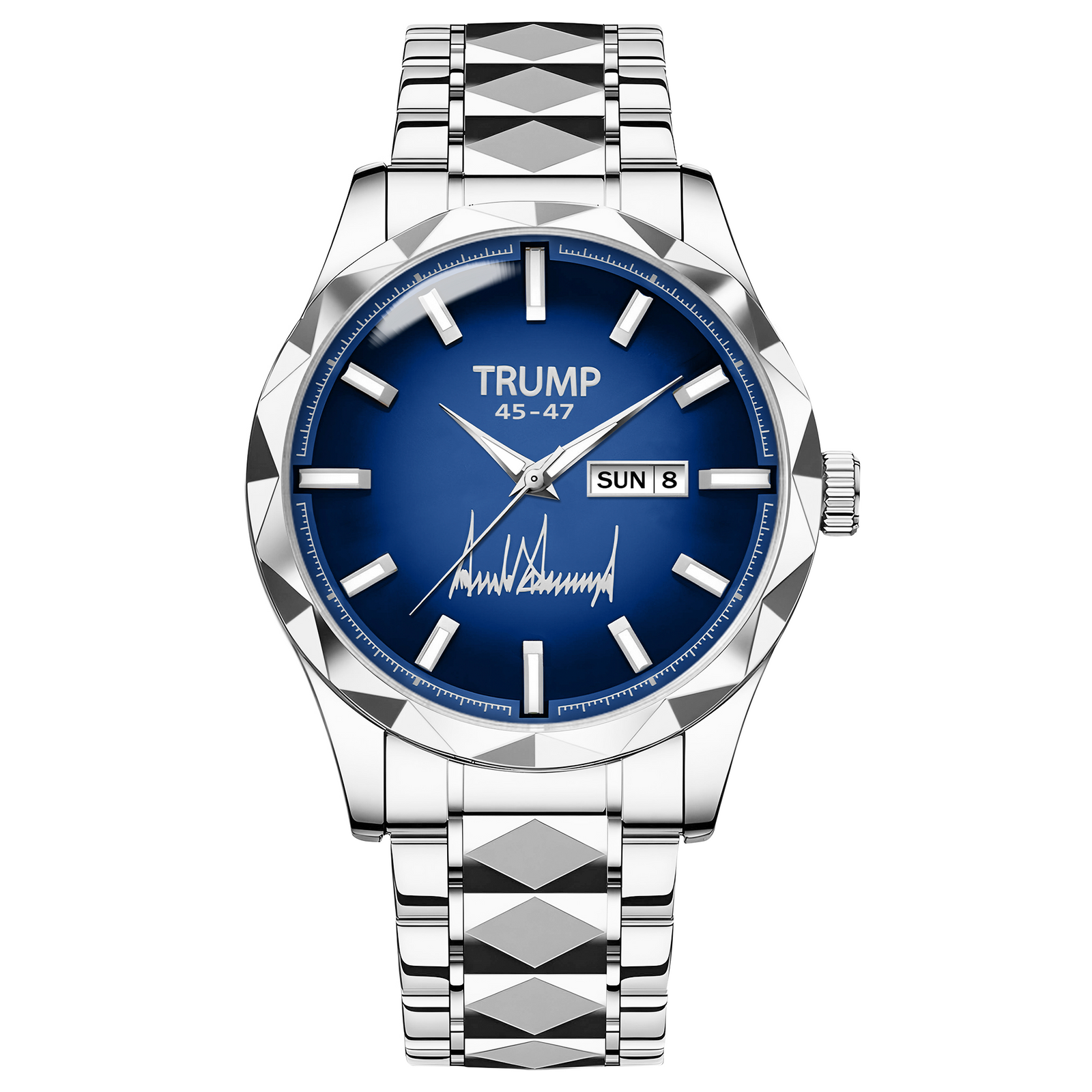 TRUMP 45-47 Watch 2025 Prestige – Steel Majesty Blue Dial – Watch for Men