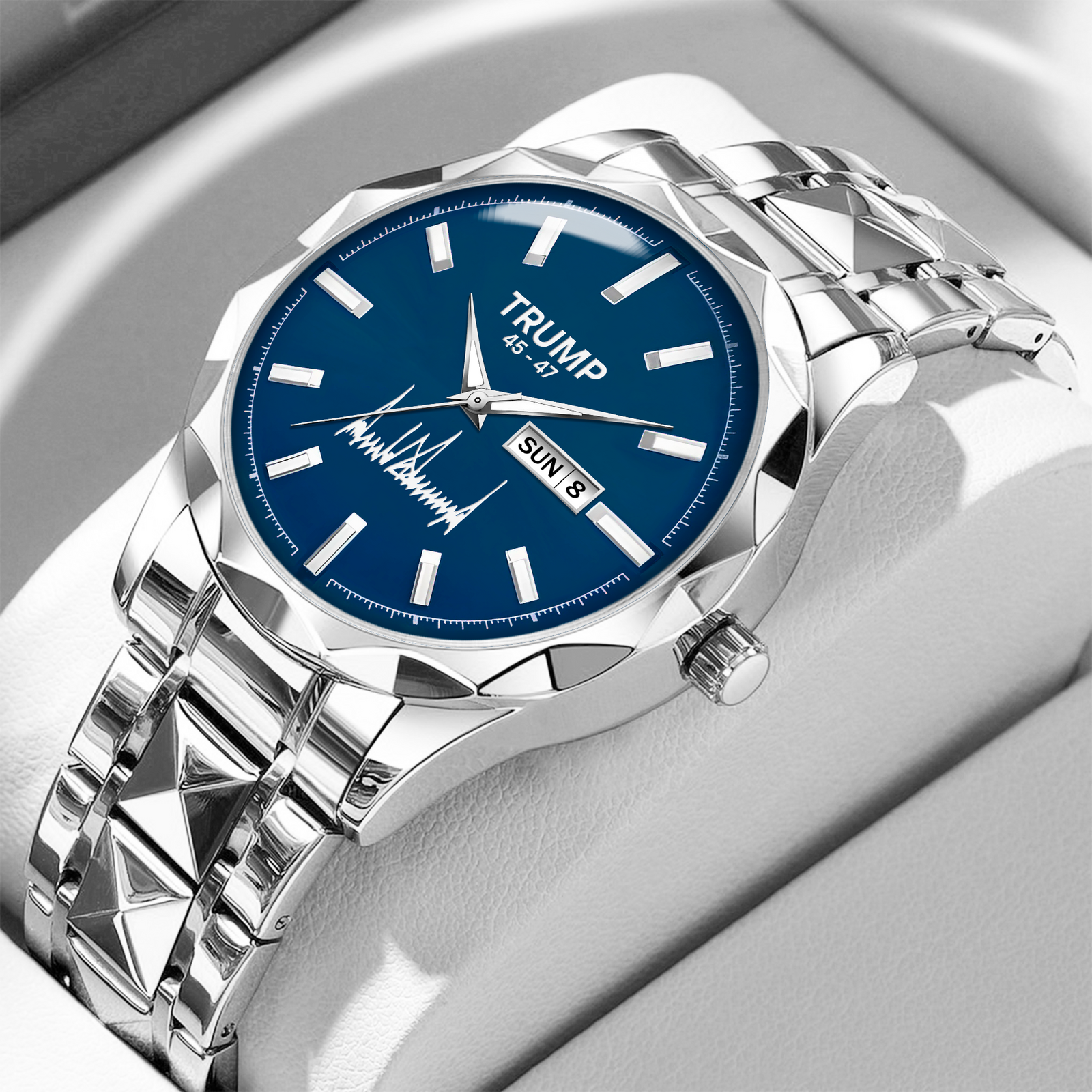 TRUMP 45-47 Watch 2025 Signature – Liberty Steel Blue Dial – Watch for Men