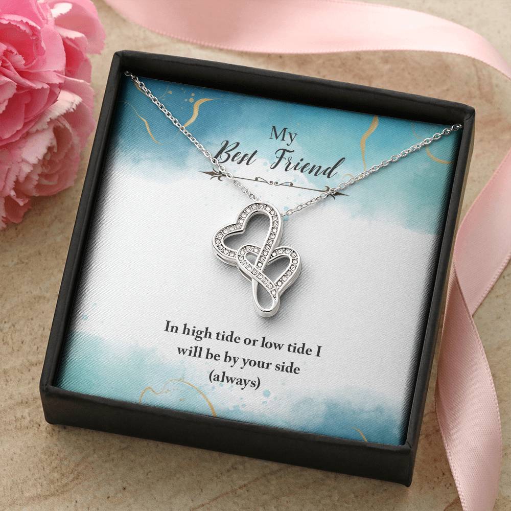 To My Bestie Necklace - Gift For Best Friend - Best Friend Necklace - Bestie Necklace - Bestie Gift - Gift For Friend Double Hearts Necklace