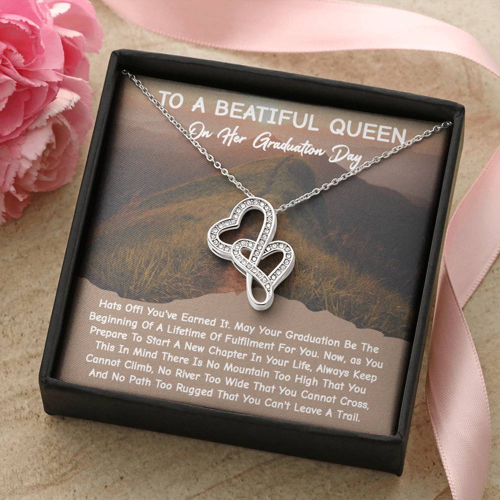Unique Graduation Gift - Double Hearts Necklace