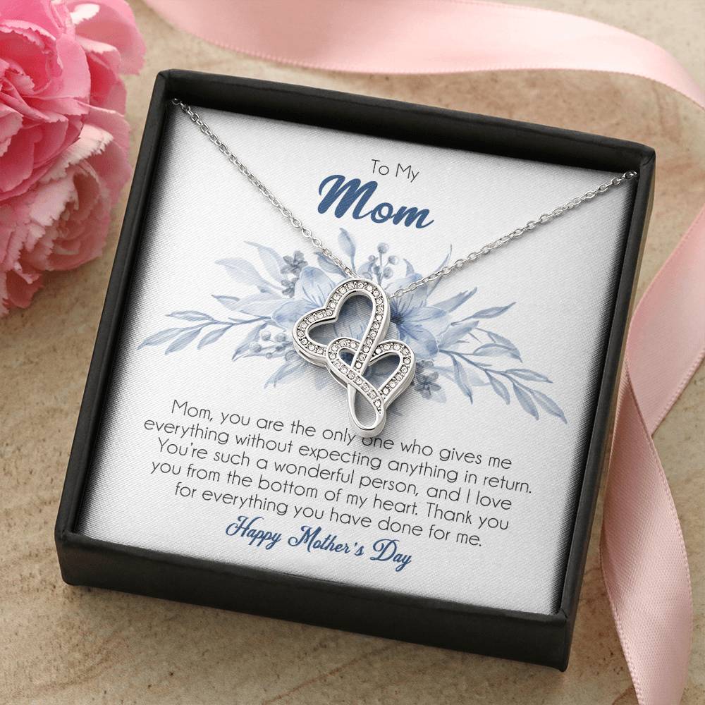 Mother Necklace Personalized Gift💓 Mother's Day Gift Alluring Necklace Double Hearts Necklace