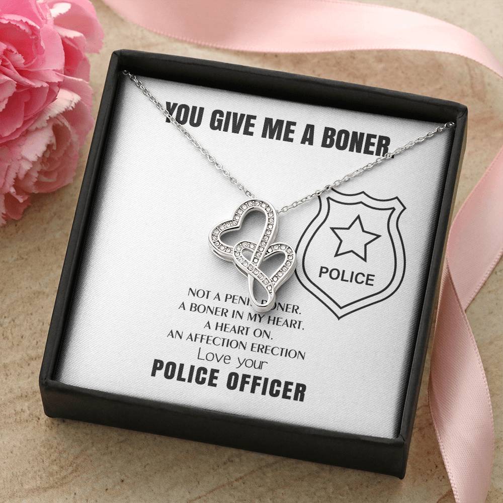 You Give Me A Heart Boner An Affection Erection Funny & Sarcastic Love For Her Mature Gag Gif 1 Double Hearts Necklace
