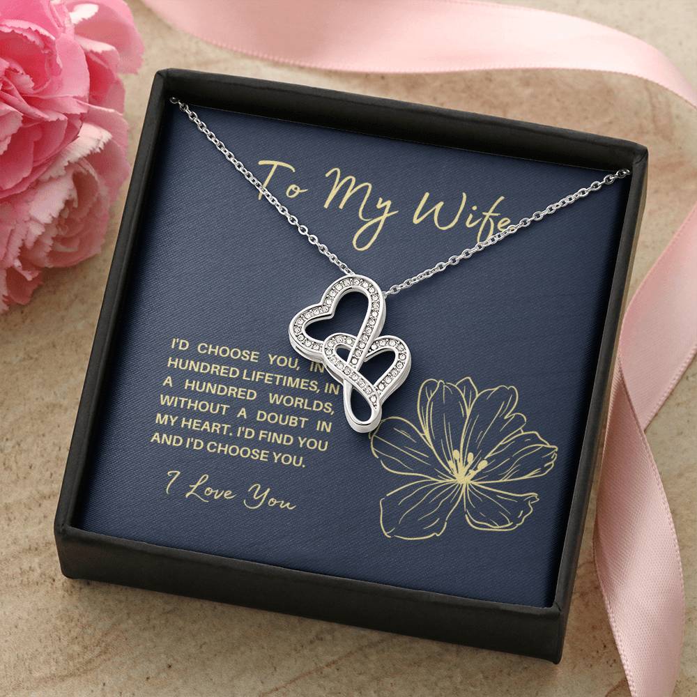 To My Soulmate Wife Future Wife Significant Other - - Birthday Anniversary Christmas Gift Surpr Double Hearts Necklace