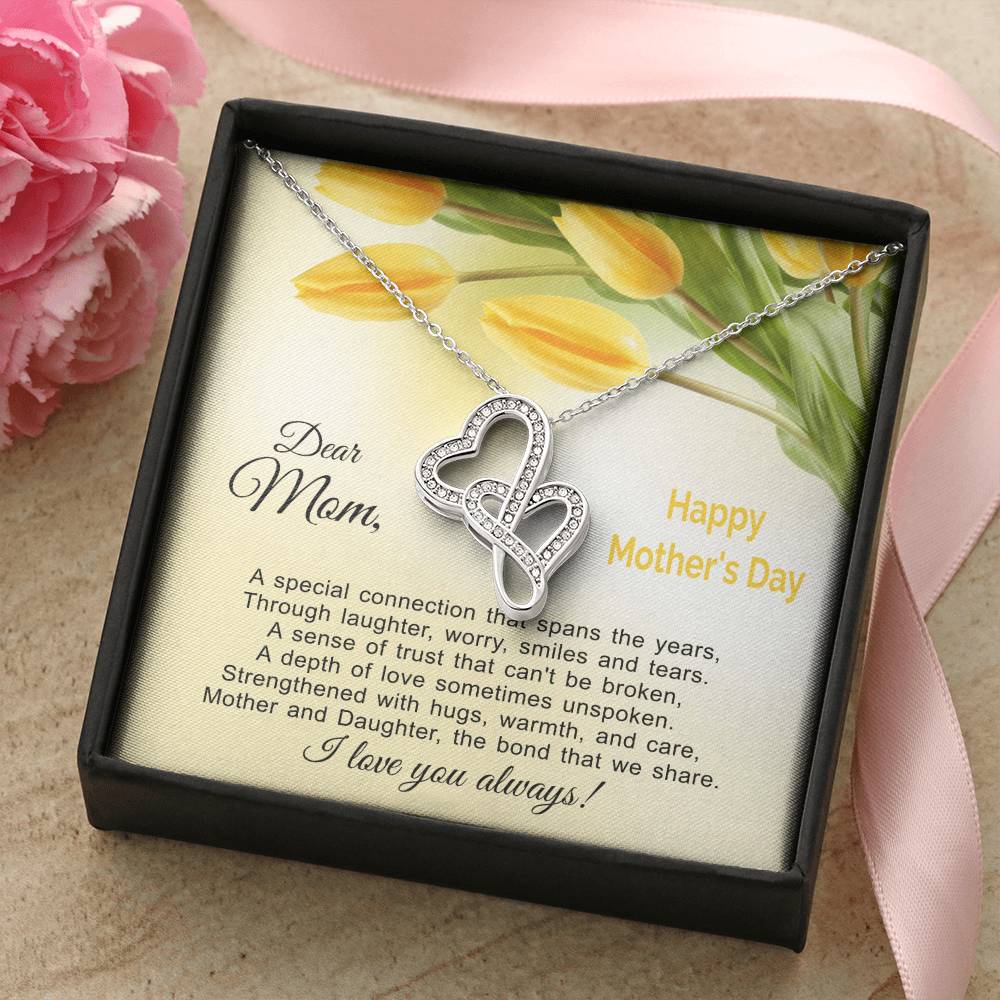 The Bond That We Share - Mother And Daughter Double Hearts Necklace