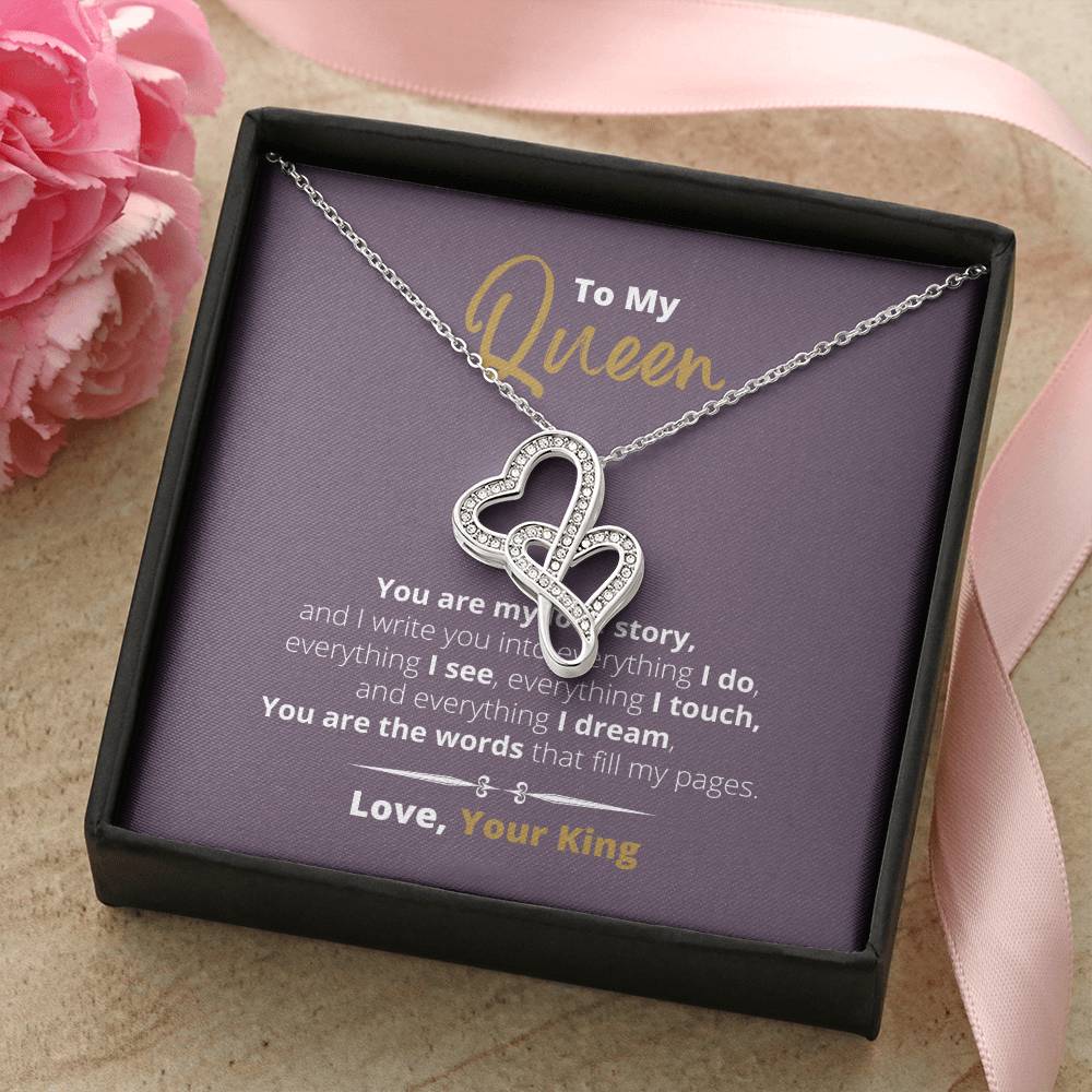 You Are My Love Story - Double Hearts Necklace