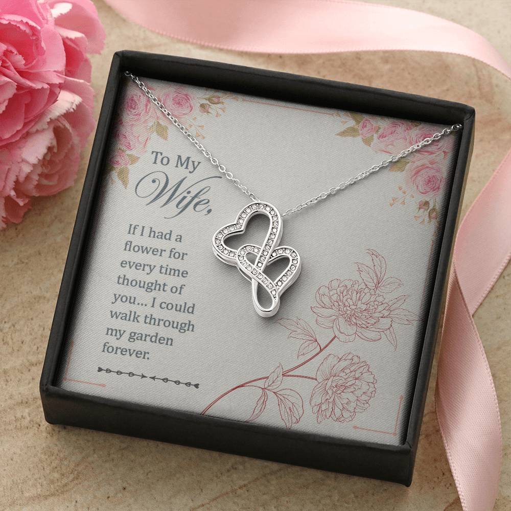 Sweetest Hearts - To My Wife Necklace Love Your Husband - To My Wife Necklace Anniversary Gift For Wife Gift For Wife Double Hearts Necklace
