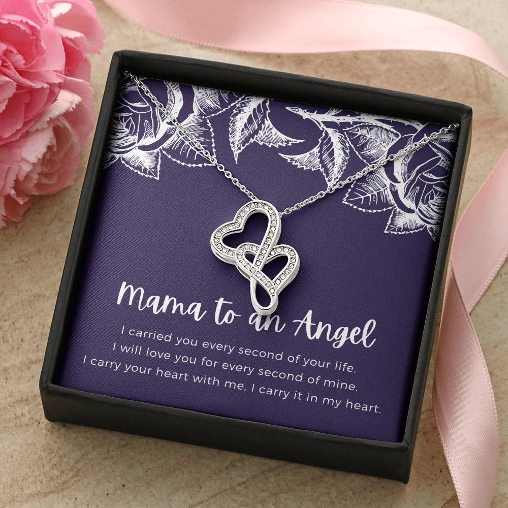 Mama To An Angel Double Hearts Necklace