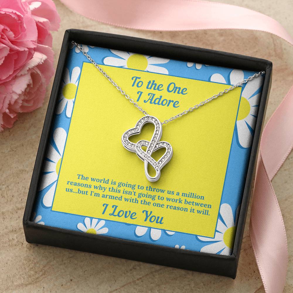 Double Hearts Pendant Necklace For Her - I Love You Jewelry - - 2 Hearts Necklace Present - Nec Double Hearts Necklace