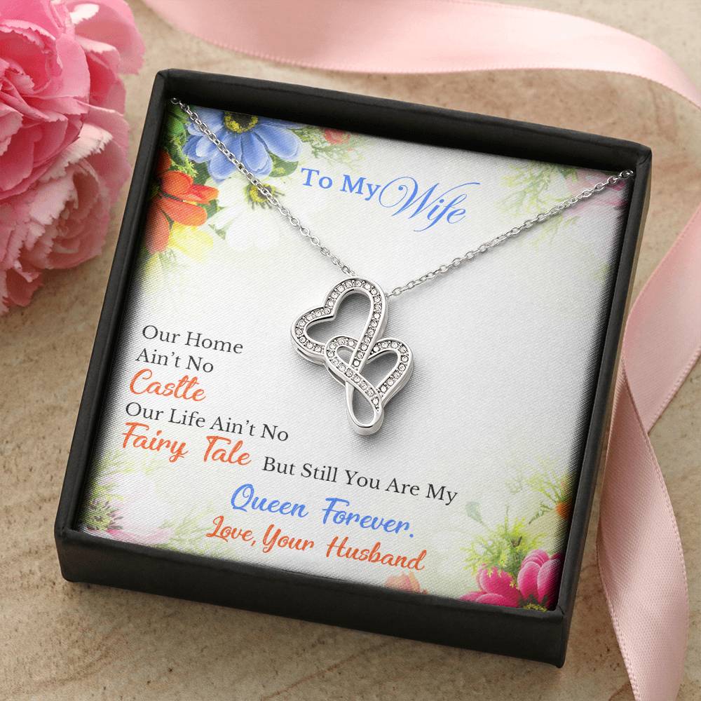 Husband To Wife Necklace Double Hearts Necklace