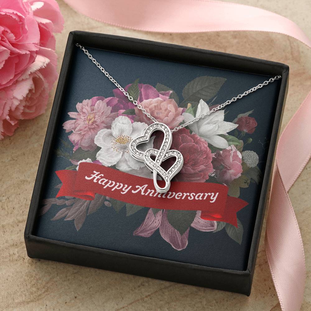 Happy Anniversary - Double Hearts Necklace