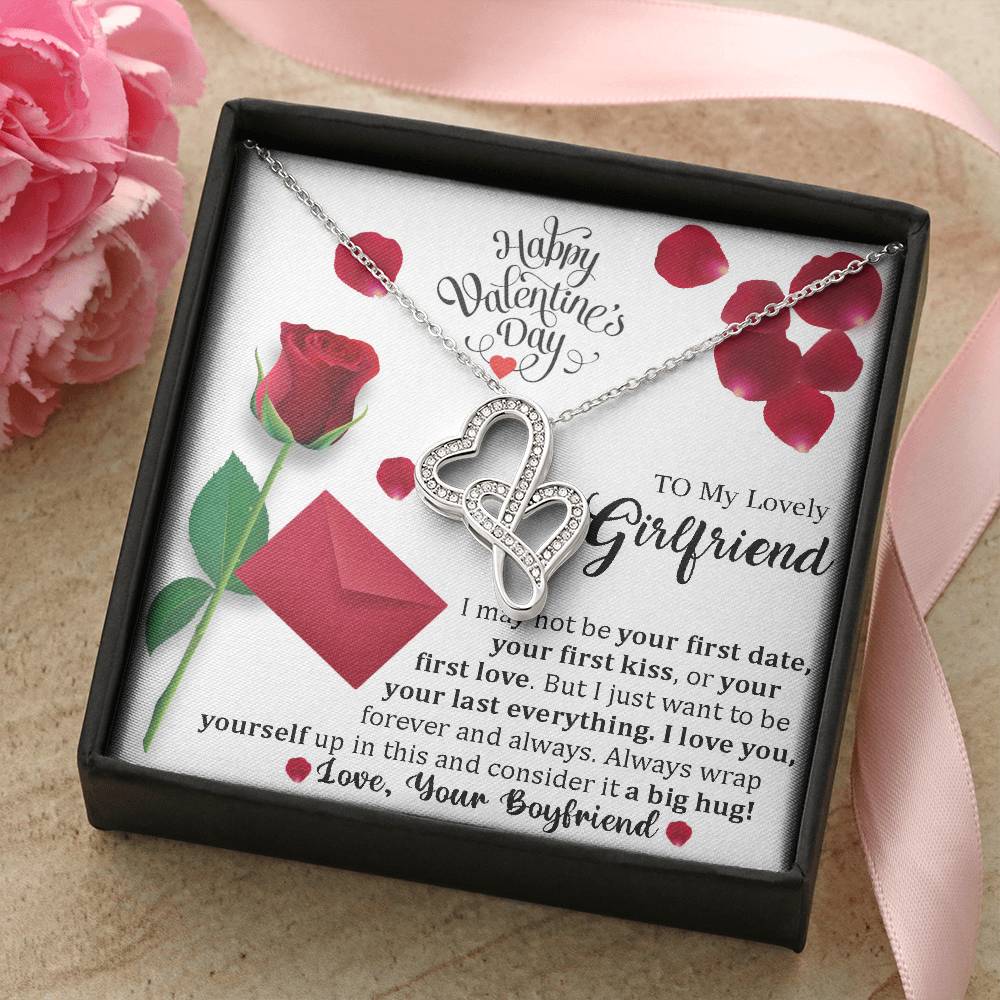 Girlfriend Gorgeous Love You Double Hearts Necklace