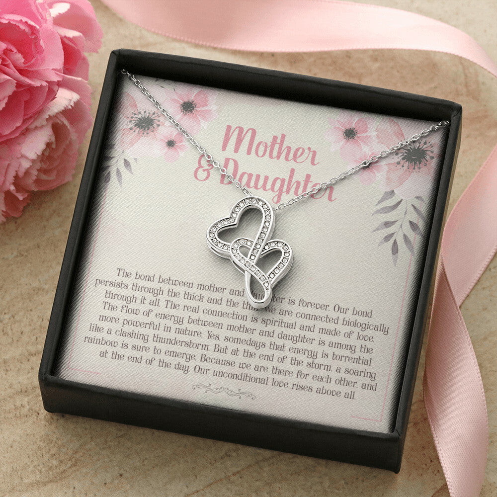 To My Daughter - 7 Double Hearts Necklace