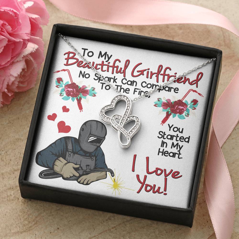 Welder's Girlfriend - Double Hearts Necklace