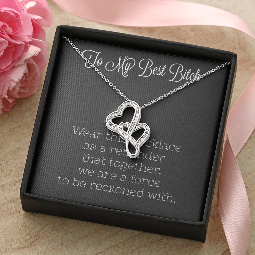 Best Bitch Double Hearts Necklace