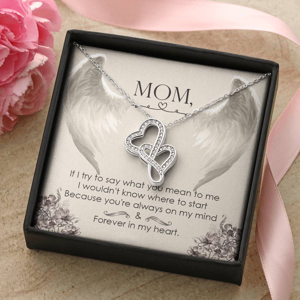 Mom Forever In My Heart - Double Hearts Necklace