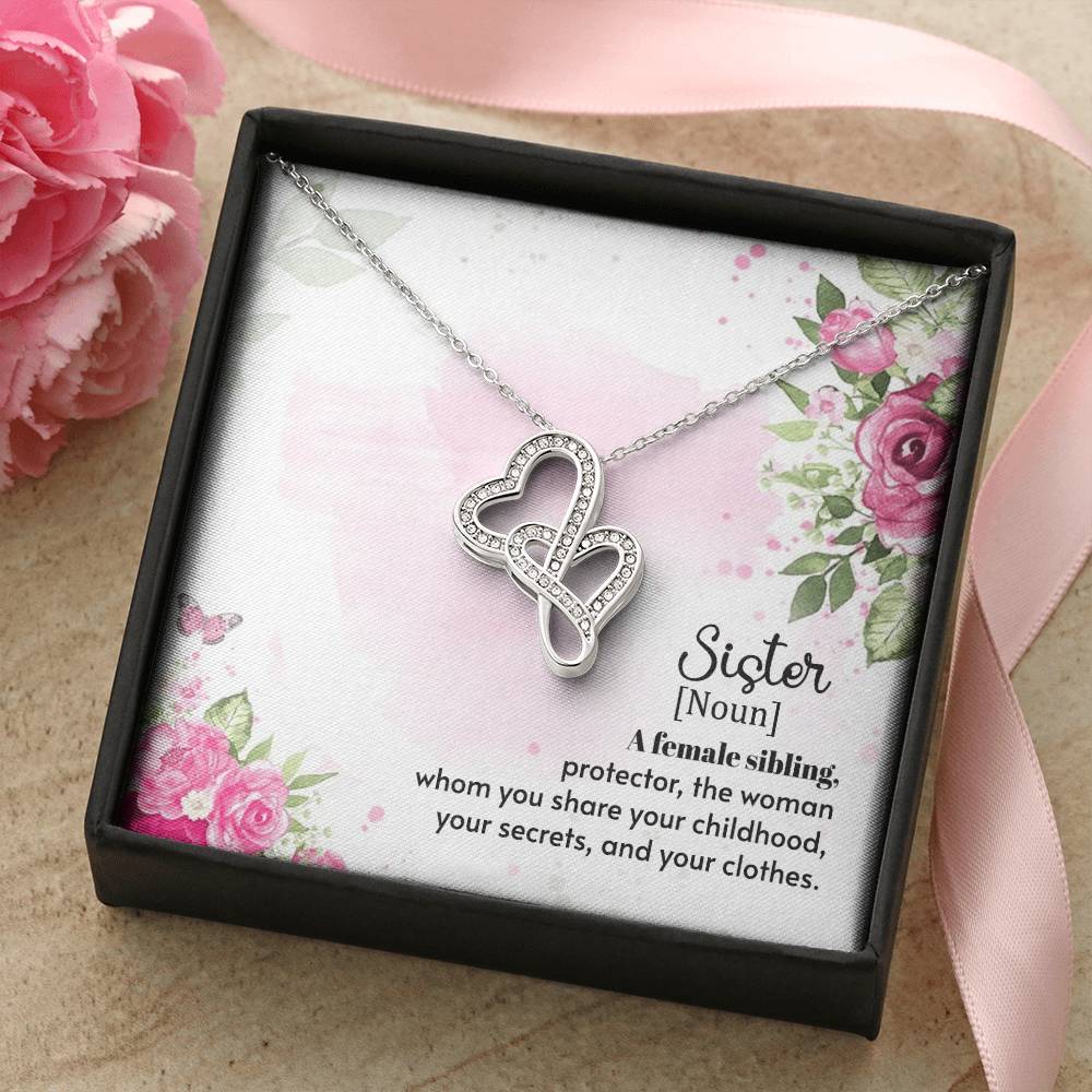 A Female Sibling - Double Hearts Necklace