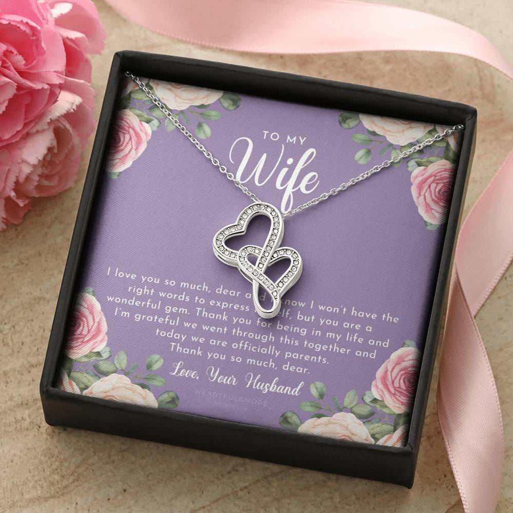 Postpartum Gift For Wife Gift For Wife Post Pregnancy Becoming A Mother Gift Gift For Wife Birth Wife After Pregnancy 5 Double Hearts Necklace