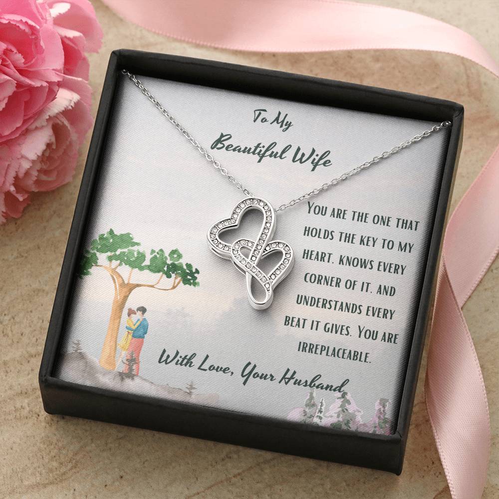 Key To Heart - Double Hearts Necklace