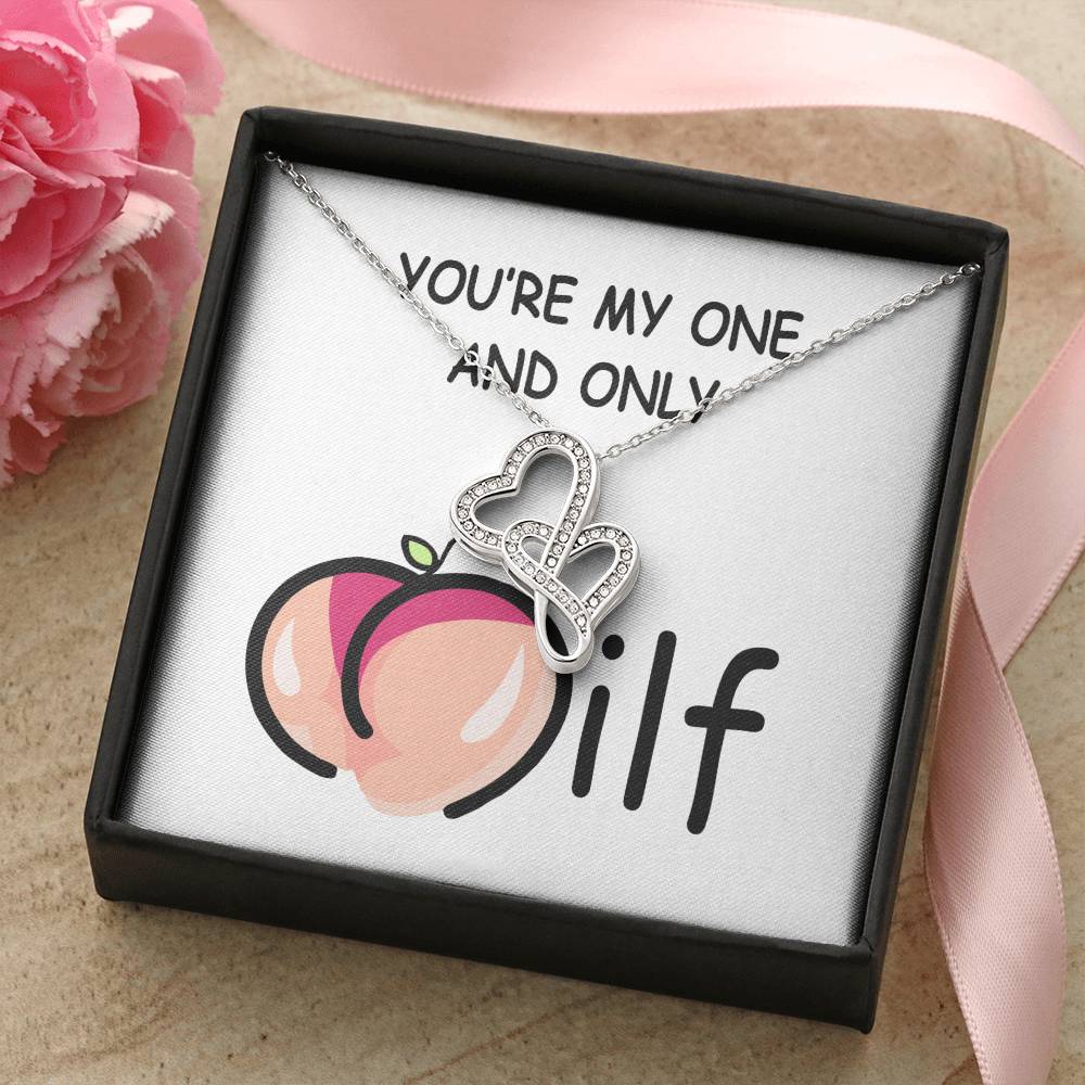 Double Heart Necklace For Her - Necklace From Husband - Gift For Wife You're My One And Only - Wife Christmas Gift Fr Double Hearts Necklace