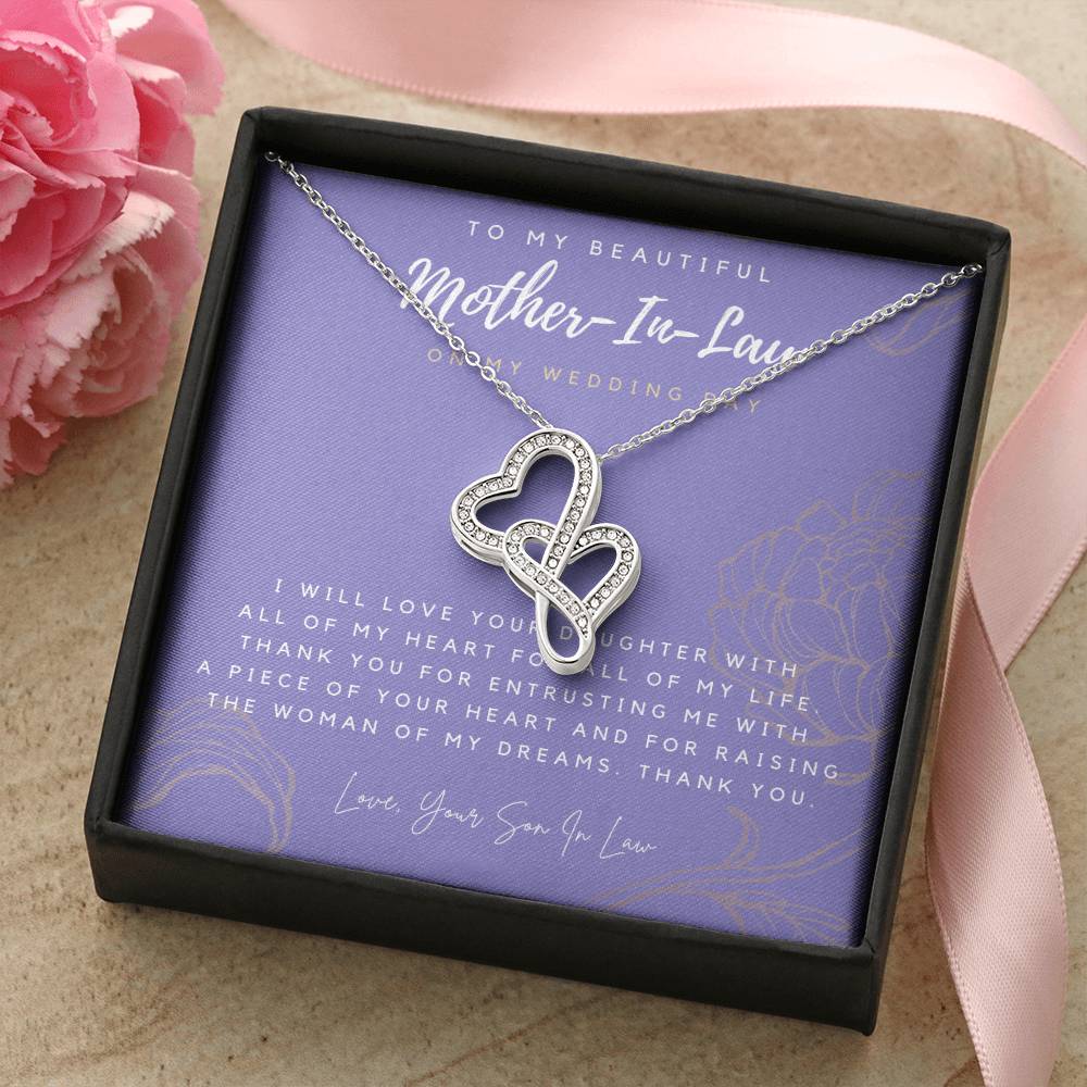 Mother Of The Bride Gift From Groom Mother In Law Gift On Wedding Day From Groom Gifts For Mother Of The Bride Futu 1 Double Hearts Necklace