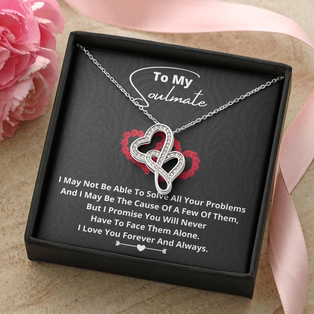 To My Soulmate Gorgeous Double Hearts Necklace