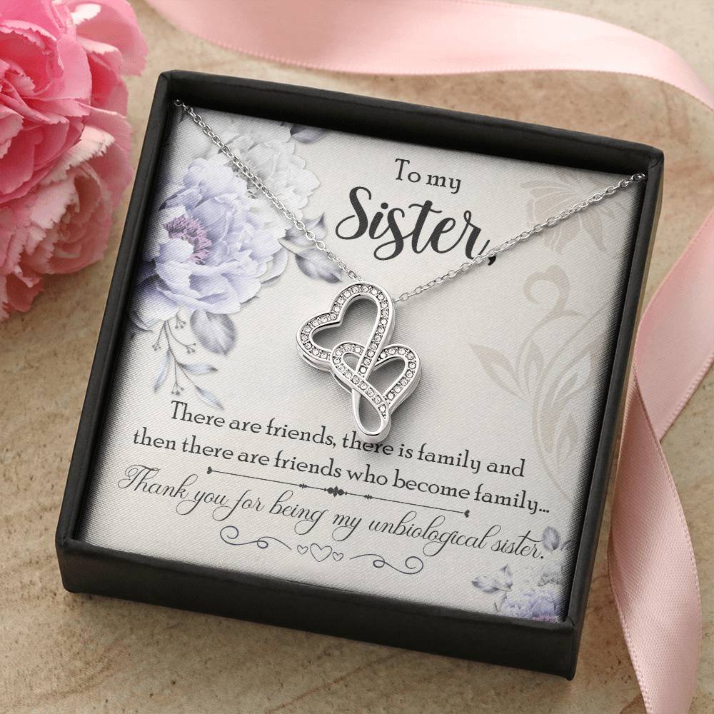 To My Sister Double Hearts Necklace
