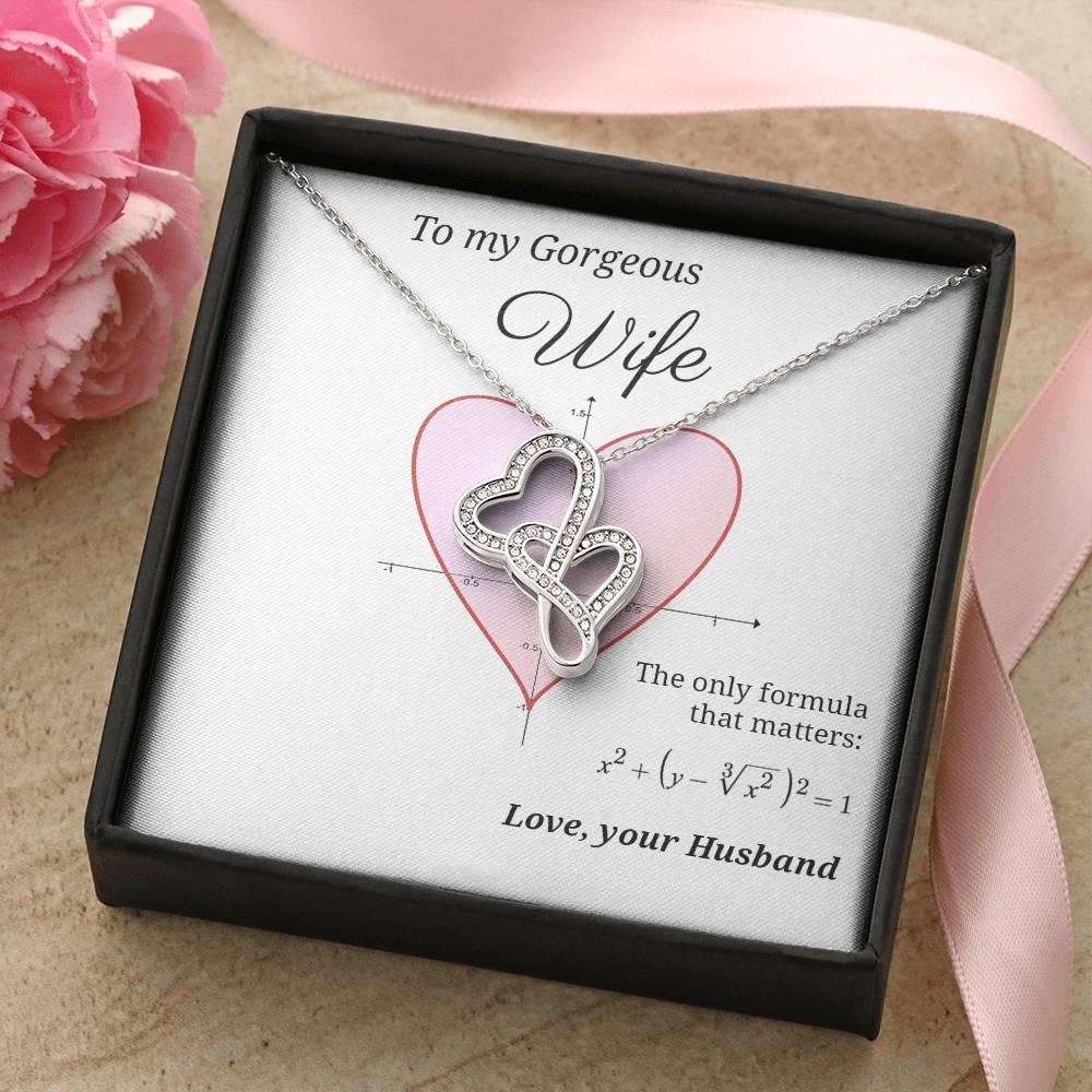To Wife Mathematical Love Formula Double Hearts Necklace