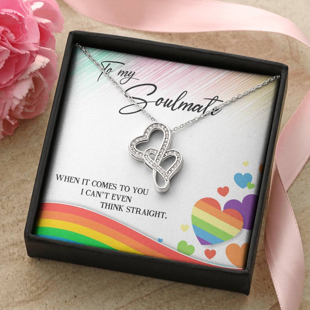 To My Soul Mate - Double Hearts Necklace