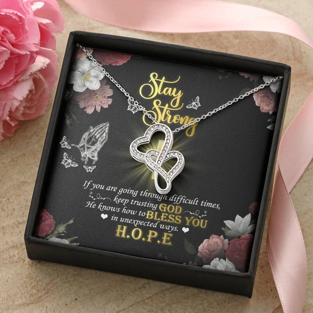 Stay Strong - 1 Double Hearts Necklace