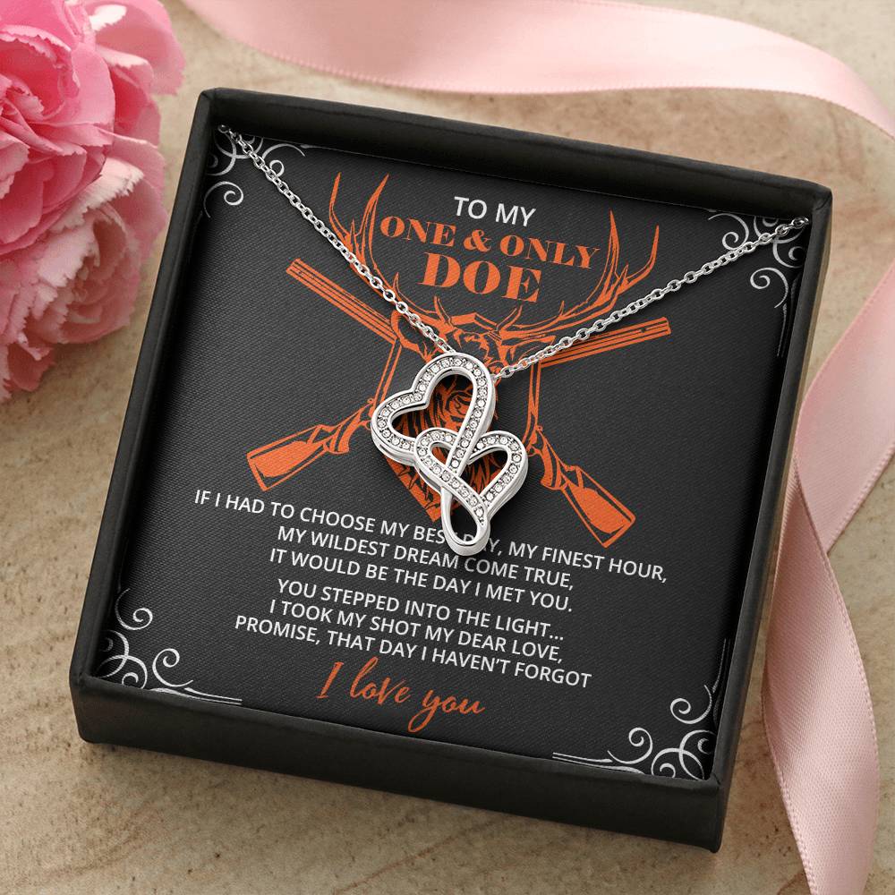 To My #1 Hiking Partner Necklace Girlfriend Anniversary Girlfriend Birthday Gift Anniversary Gift For Girlfriend H Double Hearts Necklace