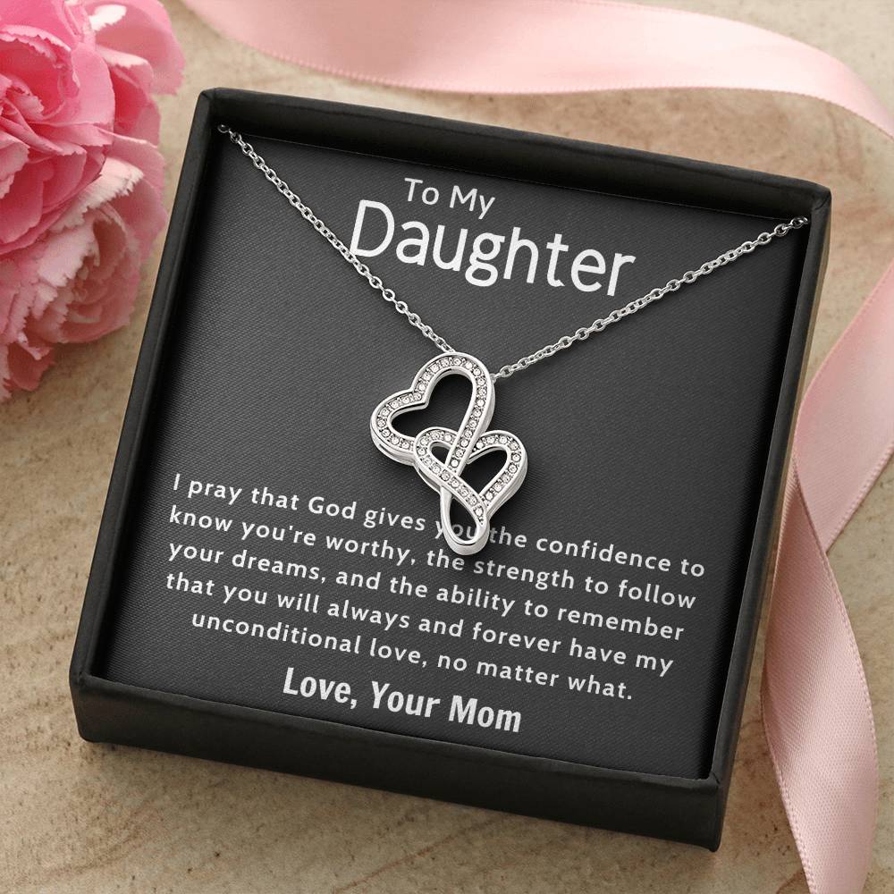 Daughter Gift Necklace Daughter Birthday Gift Gift For Daughter Daughter Jewelry 11 Double Hearts Necklace
