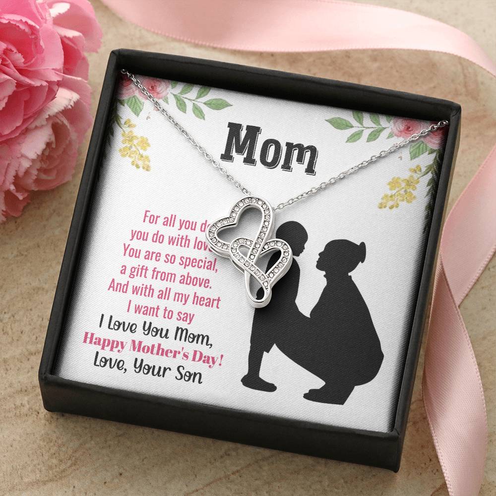 Mom You Are So Special - 1 Double Hearts Necklace