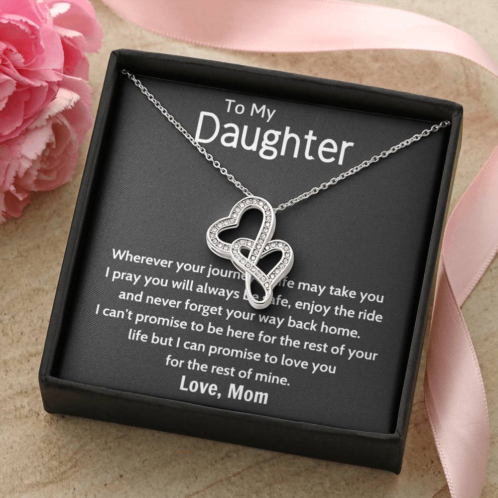 Daughter Gift Necklace Daughter Birthday Gift Gift For Daughter Daughter Jewelry 14 Double Hearts Necklace