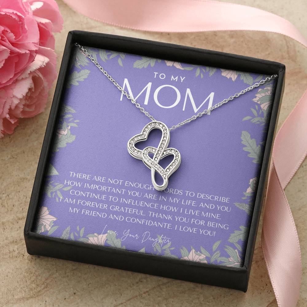 To My Mom Necklace Mom Gift Mother’S Day Gift Birthday Gift For Mom Gift From Daughter For Mom Necklace For Mom Double Hearts Necklace