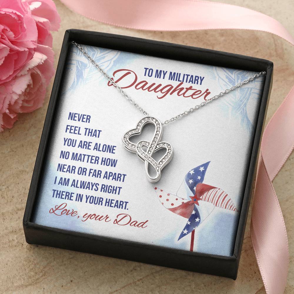 Gift For You My Daughter. Double Hearts Necklace