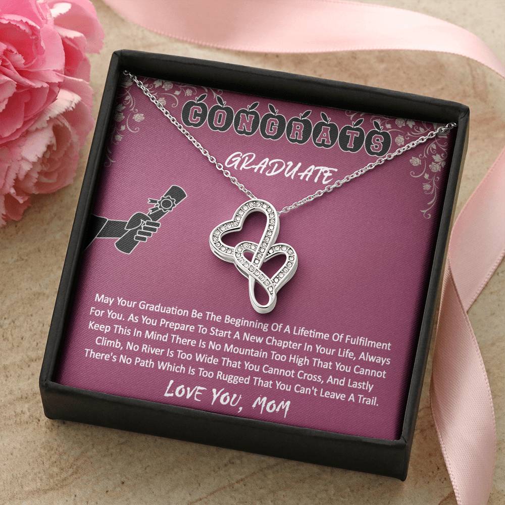 Graduation Gift For Daughter - Double Hearts Necklace
