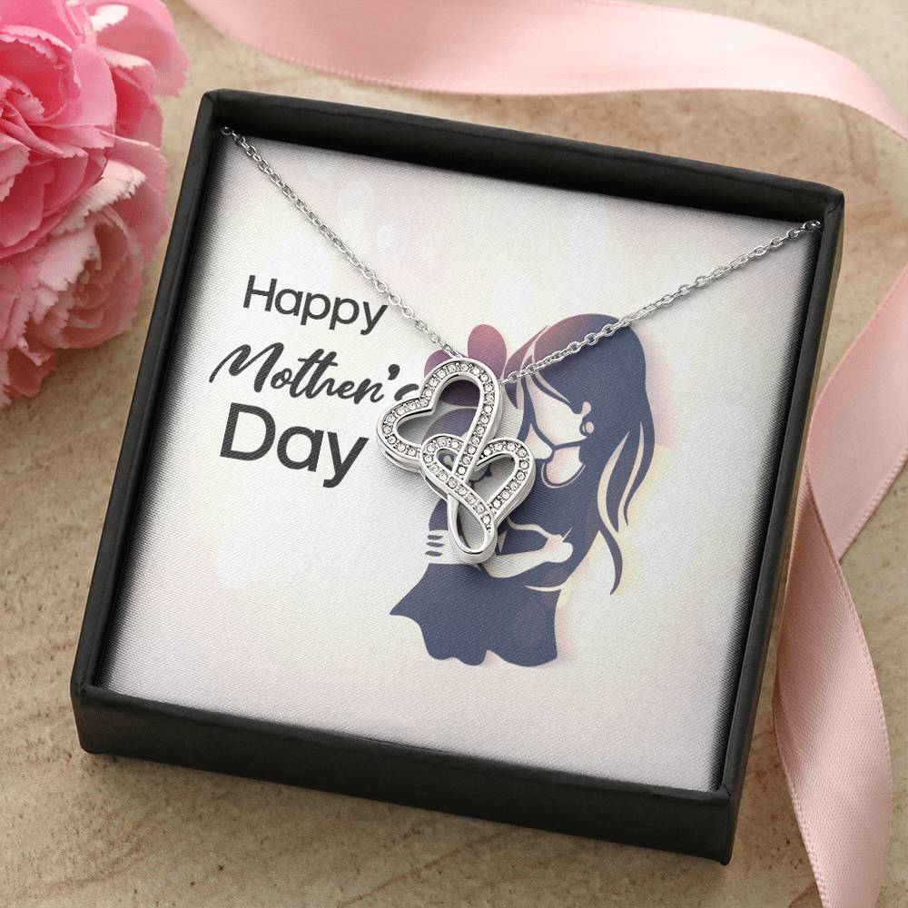 Happy Mother's Day - Double Hearts Necklace