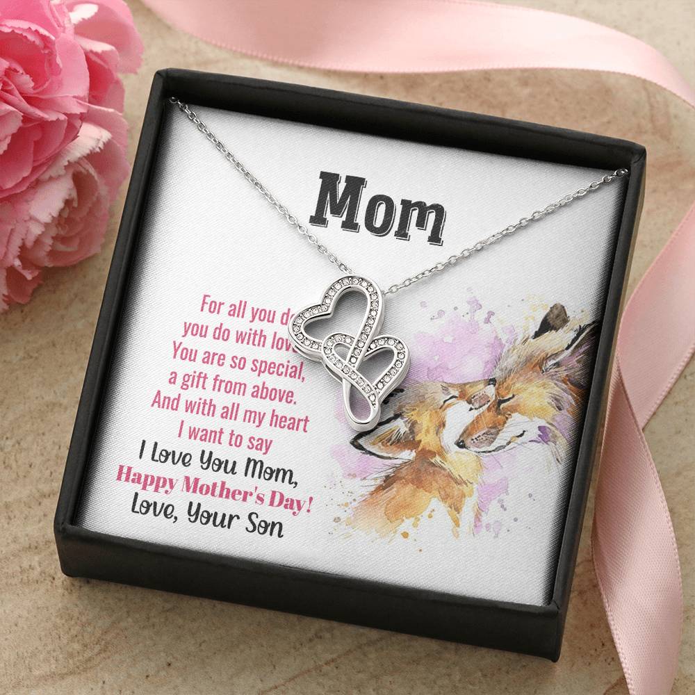 Mom You Are So Special - Double Hearts Necklace